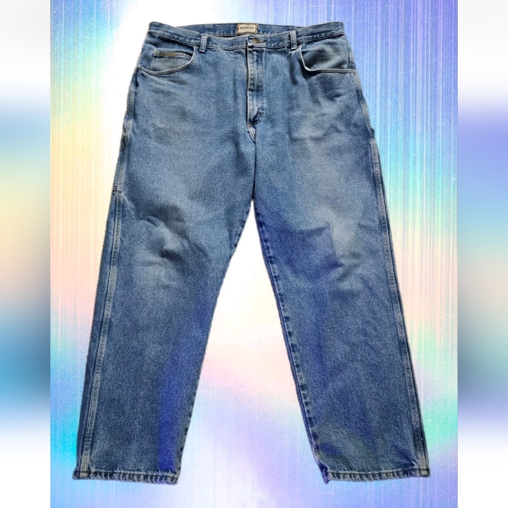 Schmidt Workwear Jeans Y2k Carpenter Mens 40X29 Blue Grunge Hammer Loop